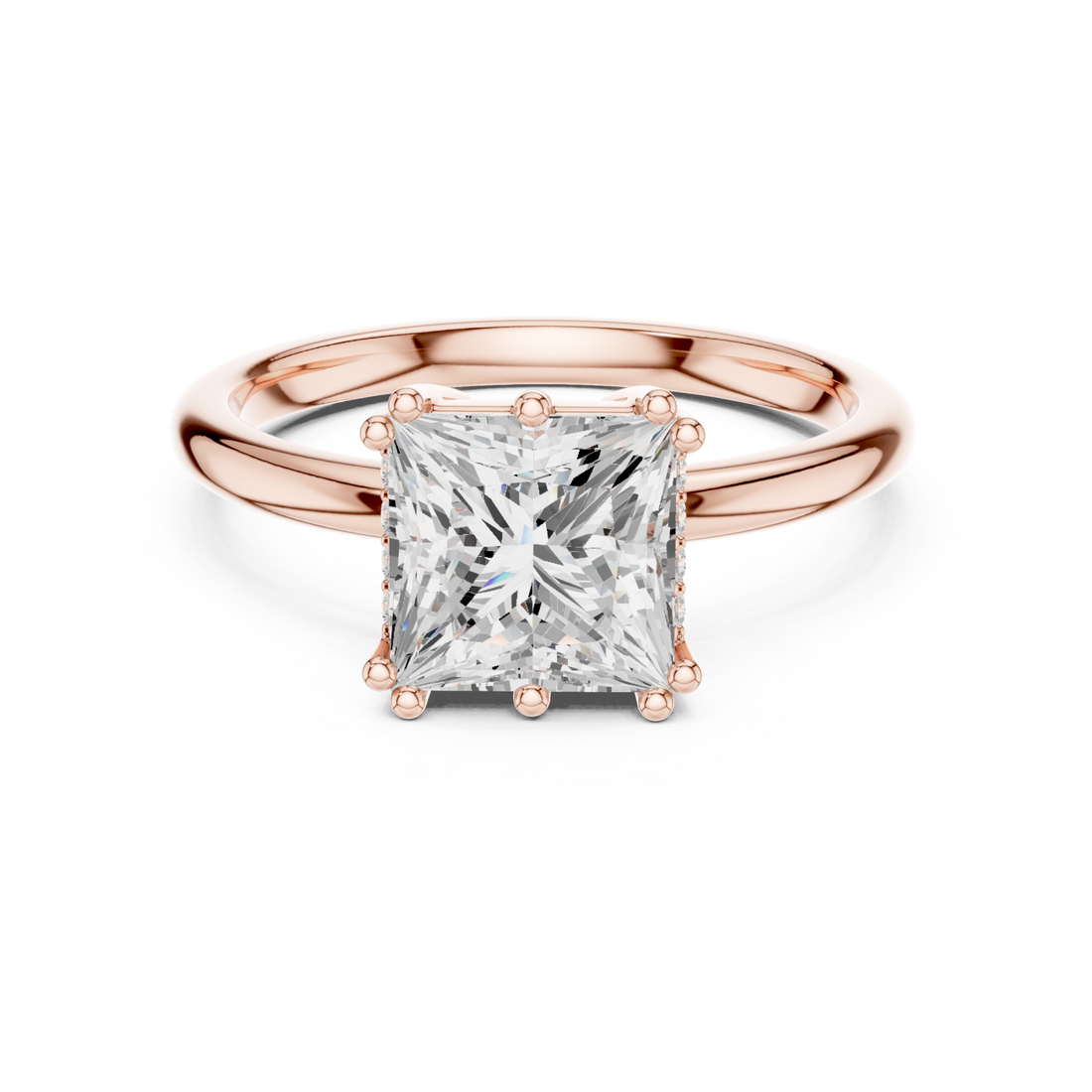  Rose Gold Lustrous Square Legacy Engagement Ring Right View