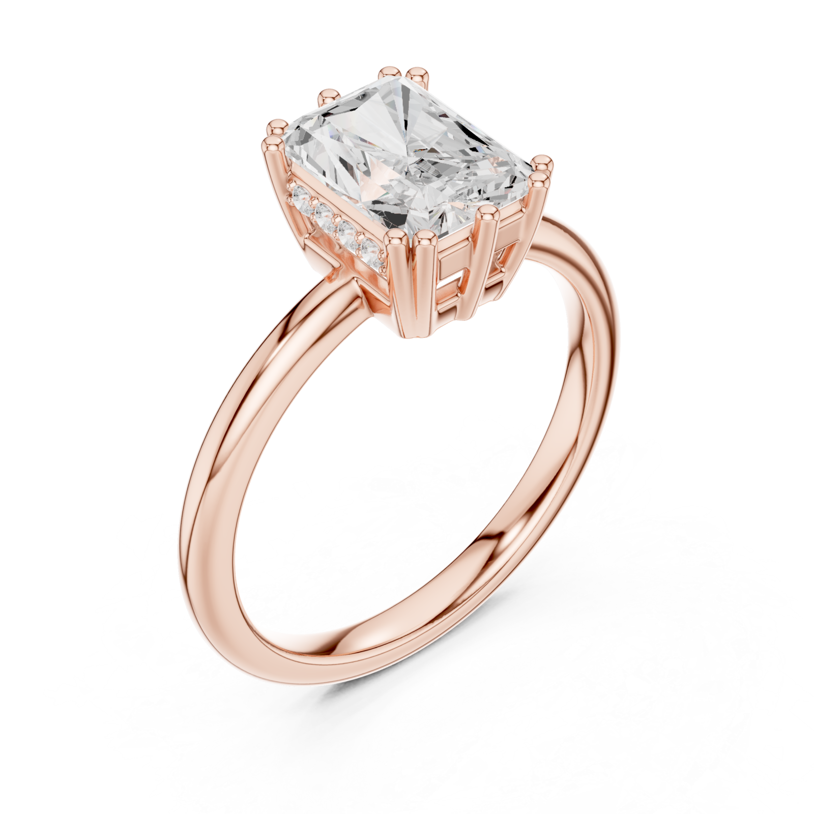  Rose Gold Serene Horizon Solitaire Ring Right View