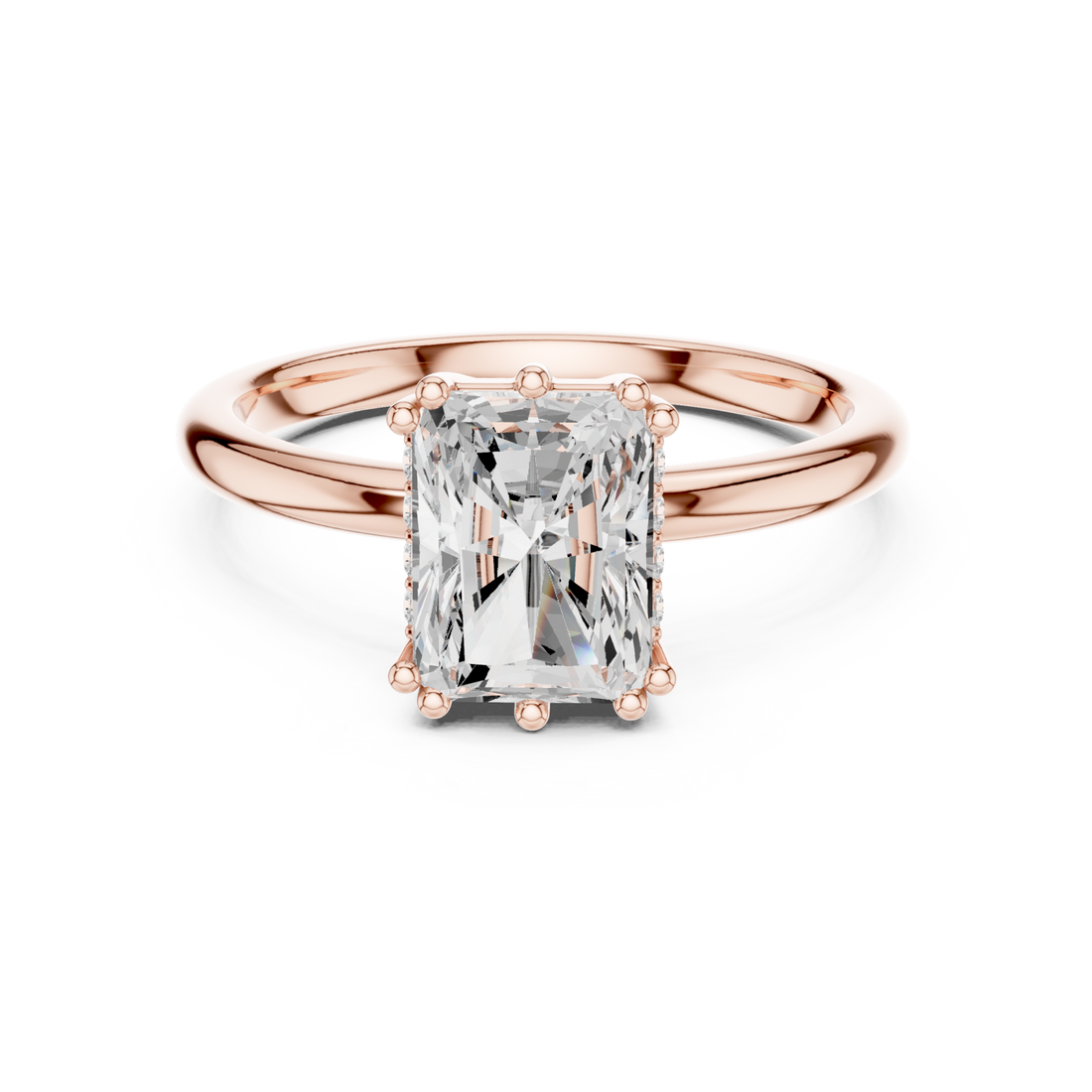  Rose Gold Serene Horizon Solitaire Ring Right View