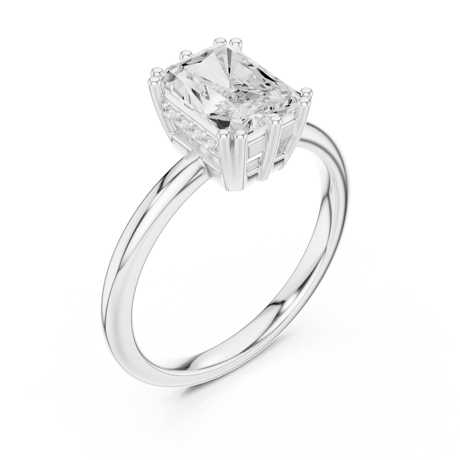  White Gold Serene Horizon Solitaire Ring Right View