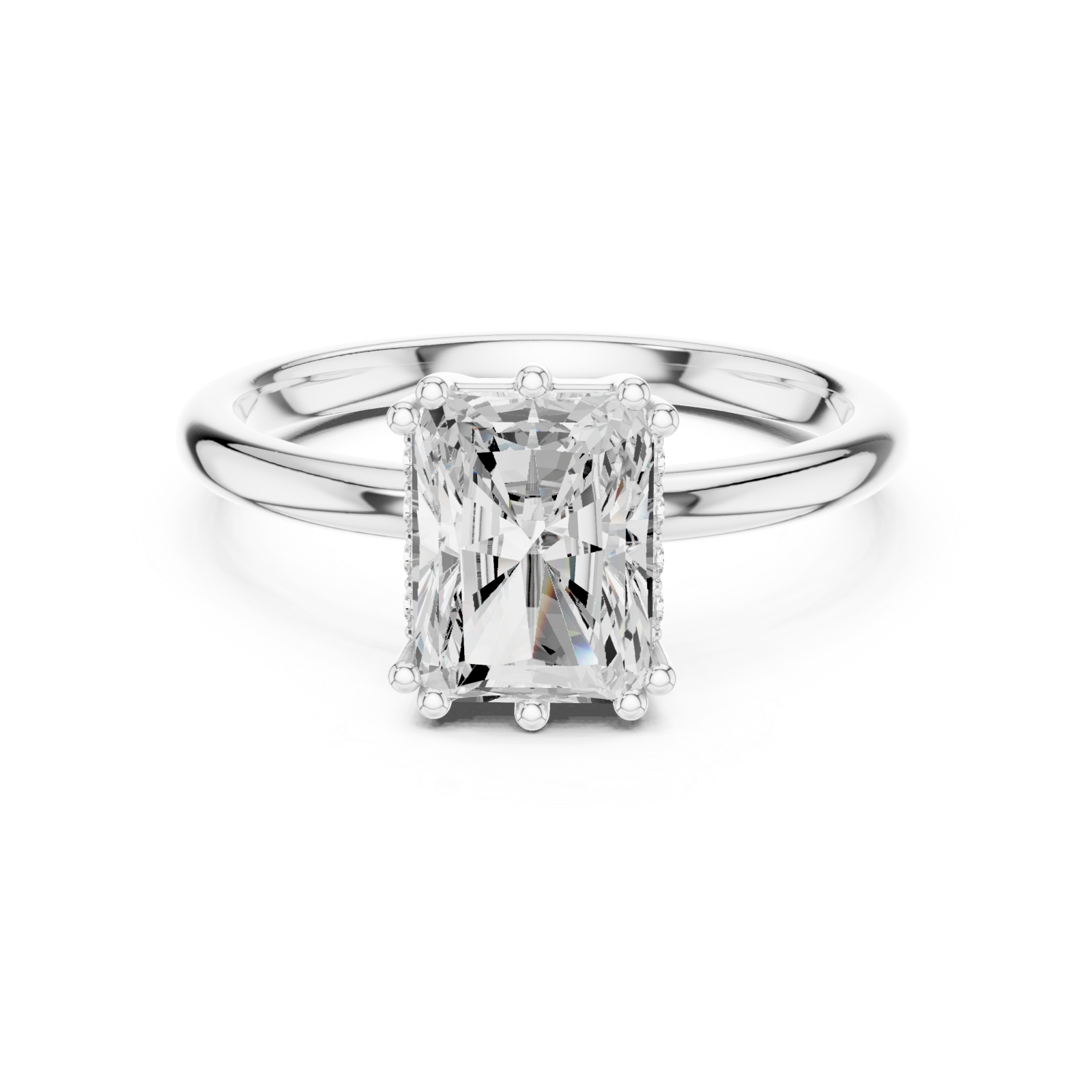  White Gold Serene Horizon Solitaire Ring Front View
