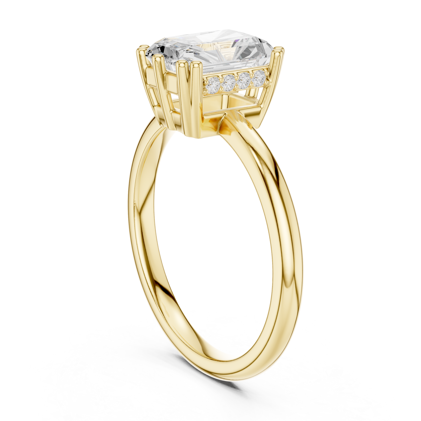  Gold Serene Horizon Solitaire Ring Left View