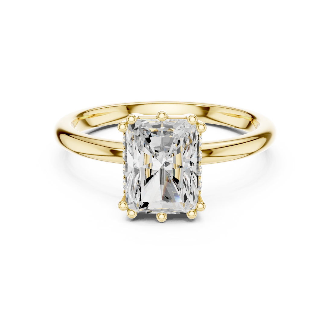 Gold Serene Horizon Solitaire Ring Right View