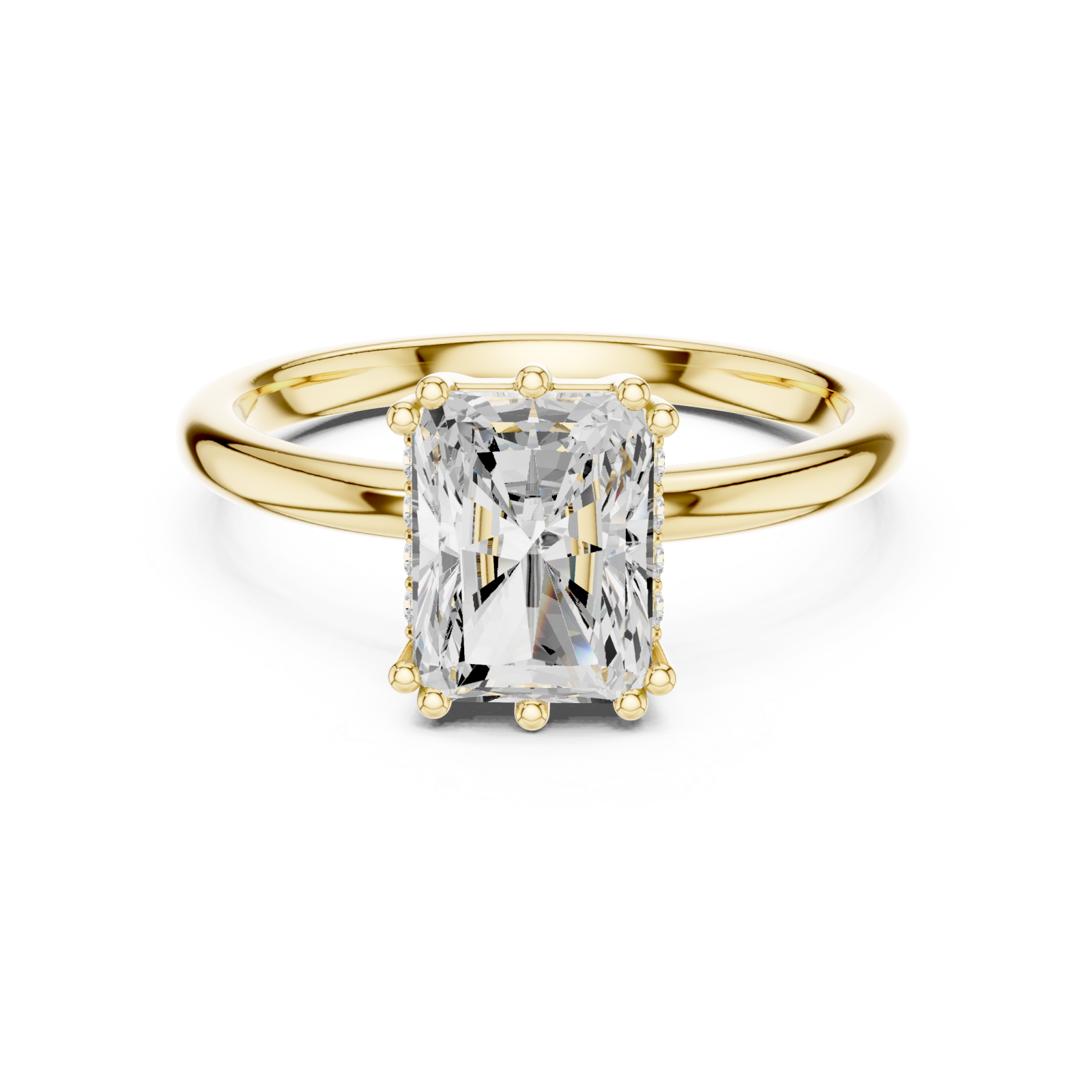  Gold Serene Horizon Solitaire Ring Front View