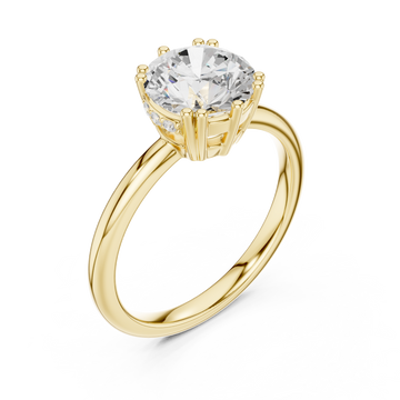 Gold Lumina Crest Petite Solitaire Engagement Ring Right View