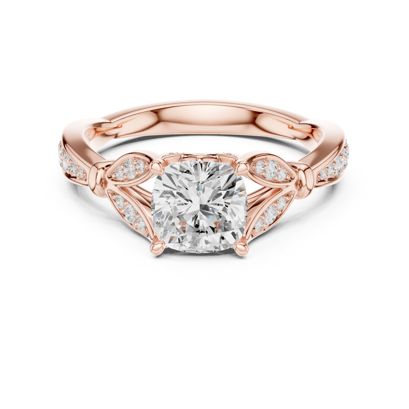 Celestial Grace Cushion Solitaire Ring