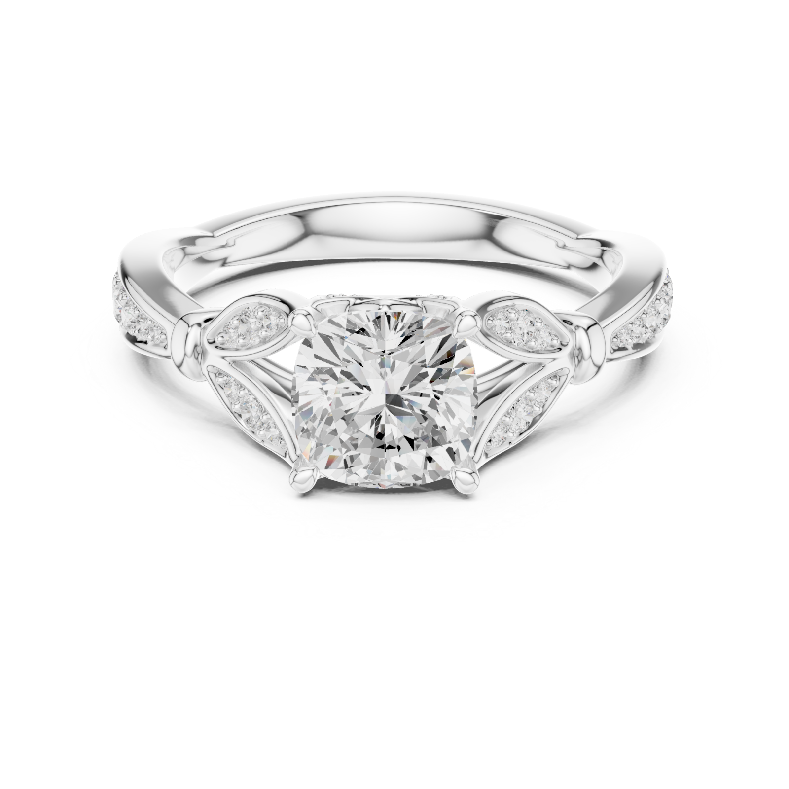 Celestial Grace Cushion Solitaire Ring