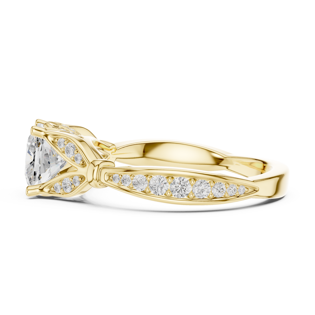 Celestial Grace Cushion Solitaire Ring