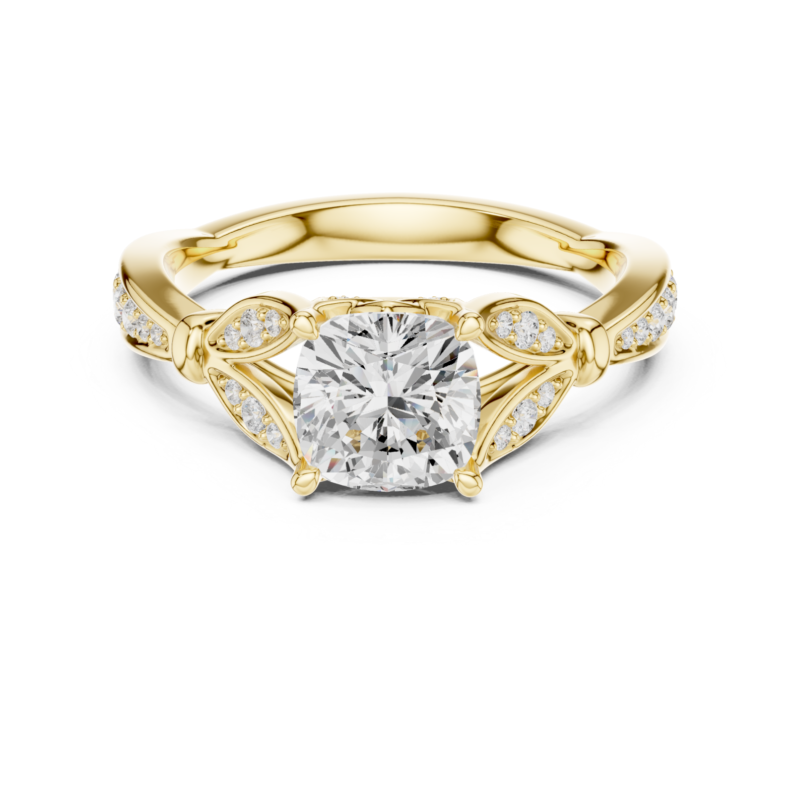 Celestial Grace Cushion Solitaire Ring