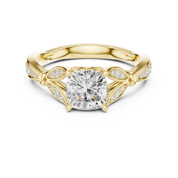 Celestial Grace Cushion Solitaire Ring