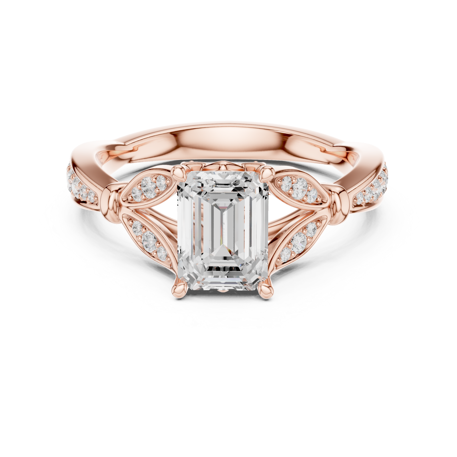  Rose Gold Classic Regal Solitaire Engagement Ring Front View