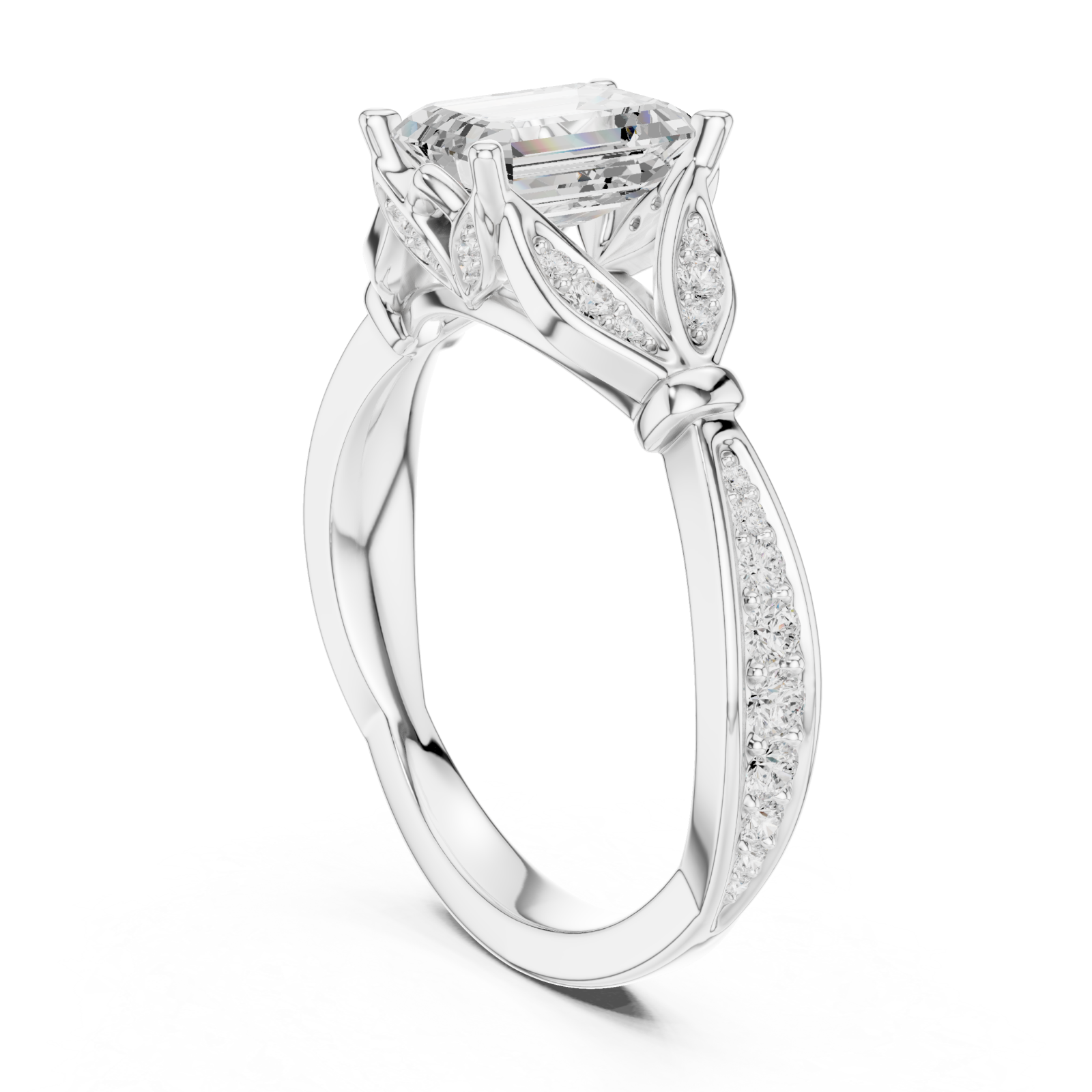  White Gold Classic Regal Solitaire Engagement Ring Left View