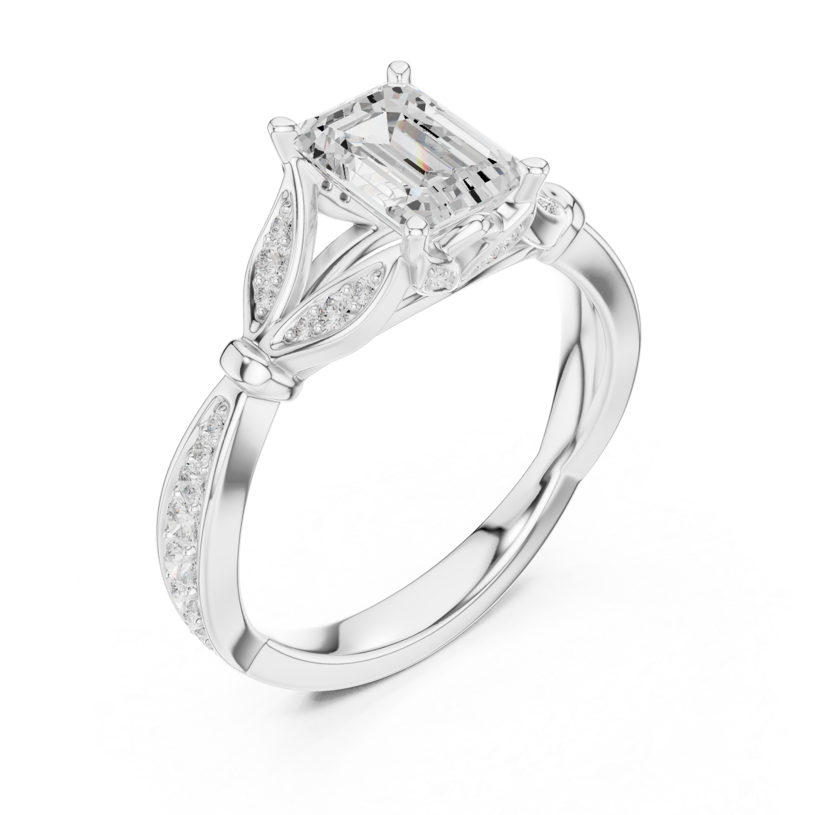 White Gold Classic Regal Solitaire Engagement Ring Right View