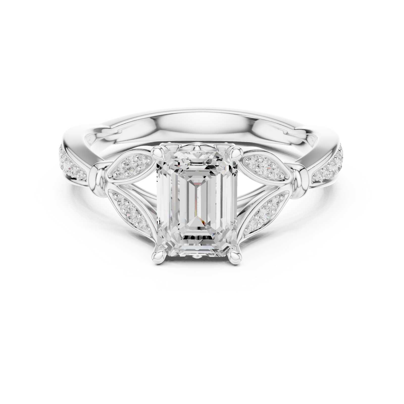  White Gold Classic Regal Solitaire Engagement Ring Front View