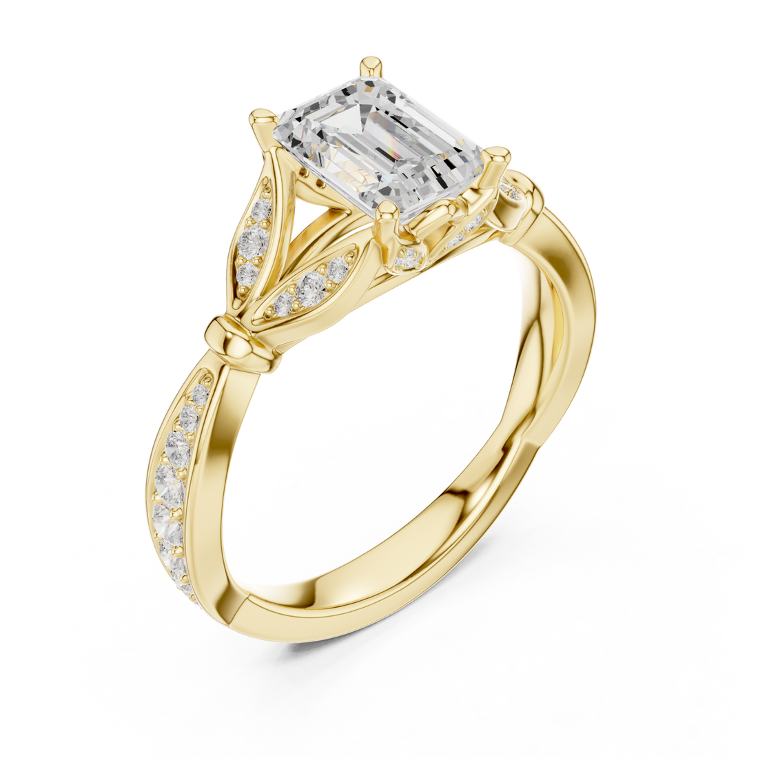 Gold Classic Regal Solitaire Engagement Ring Right View
