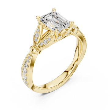 Gold Classic Regal Solitaire Engagement Ring Right View