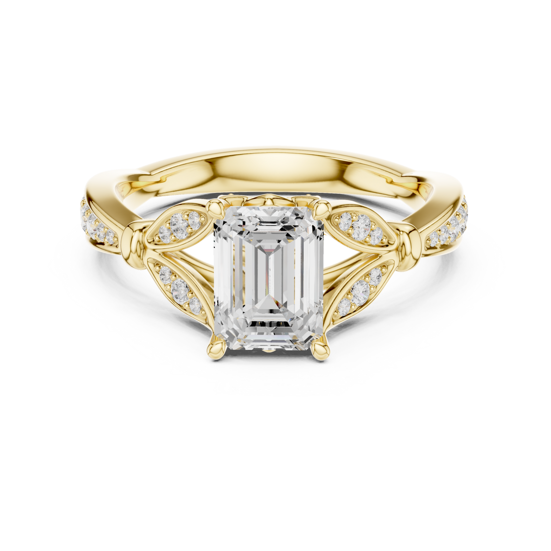 Gold Classic Regal Solitaire Engagement Ring Right View