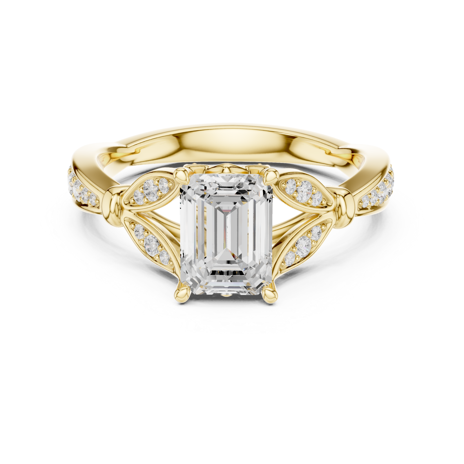  Gold Classic Regal Solitaire Engagement Ring Front View