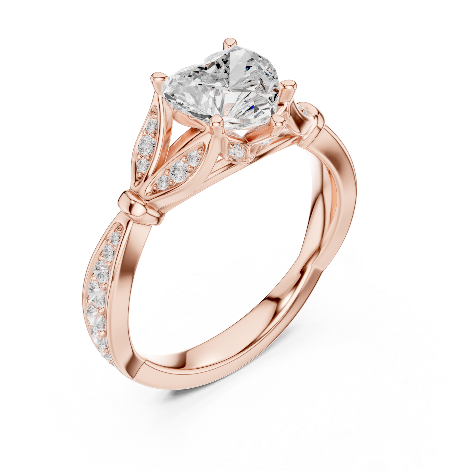  Rose Gold Whispering Garden Trio Band Ring Right View