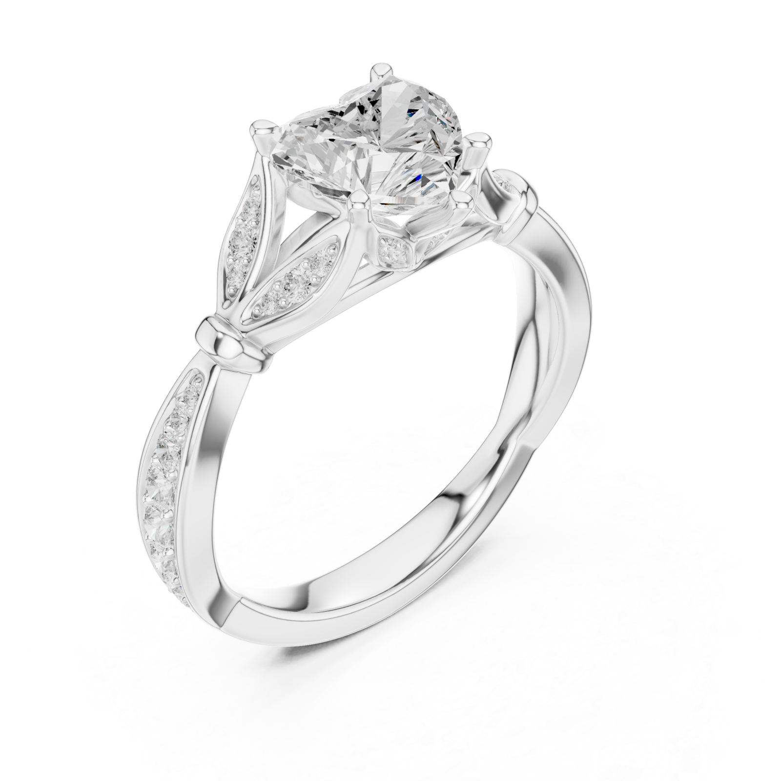  White Gold Whispering Garden Trio Band Ring Right View