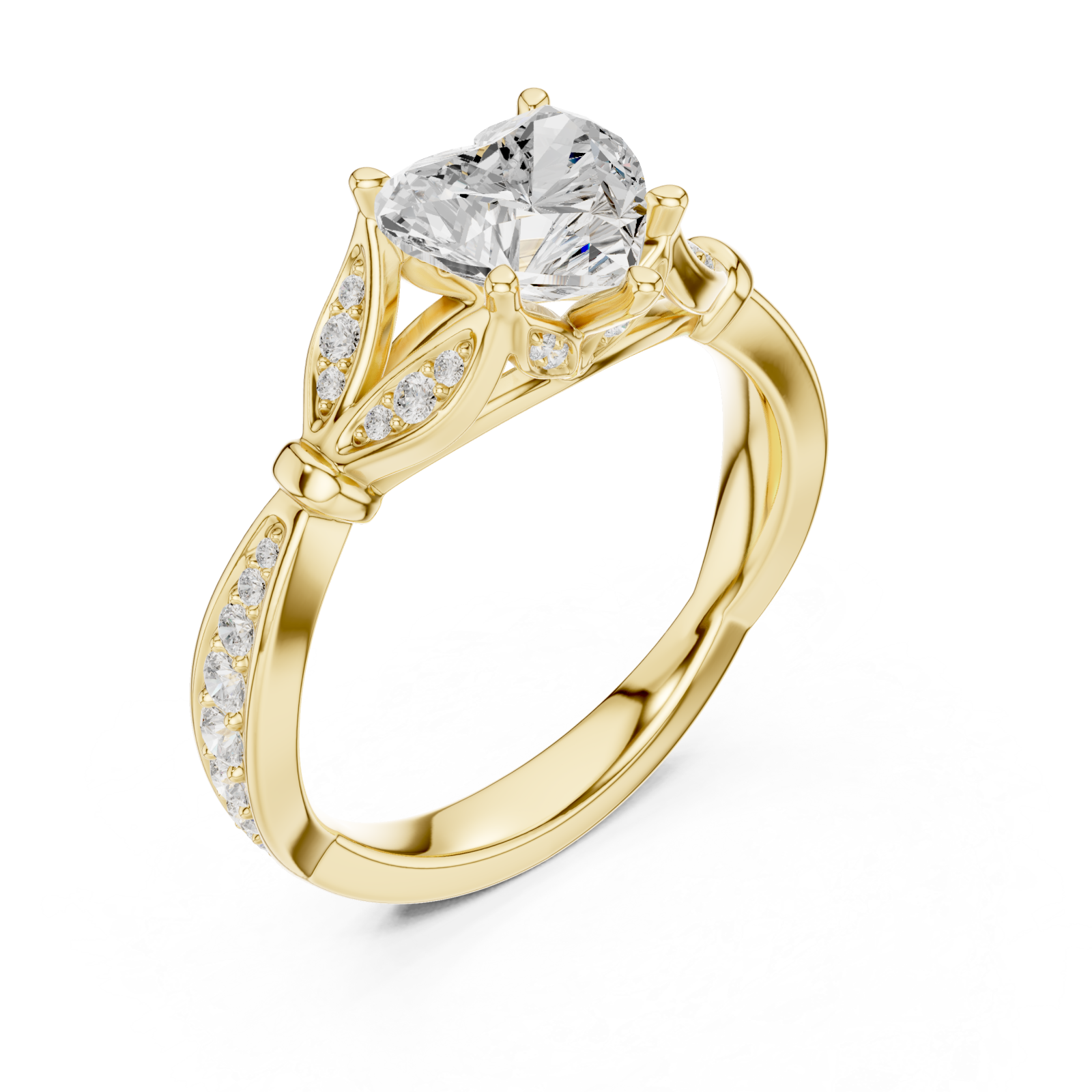 Gold Whispering Garden Trio Band Ring Right View