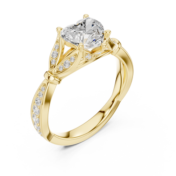 Gold Whispering Garden Trio Band Ring Right View