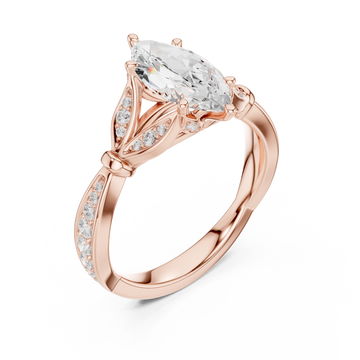  Rose Gold Orchid Dream Solitaire Cocktail Ring Right View