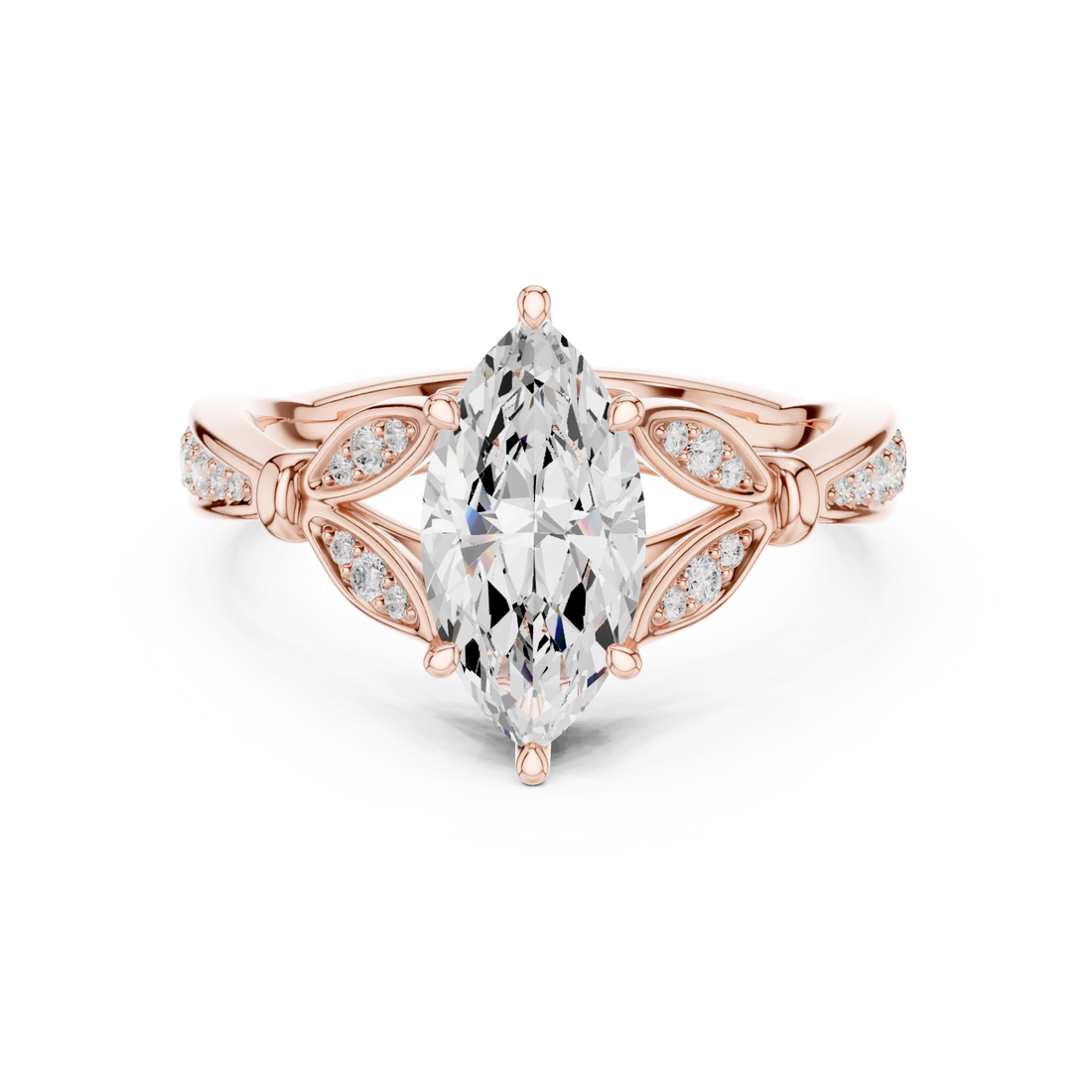  Rose Gold Orchid Dream Solitaire Cocktail Ring Right View