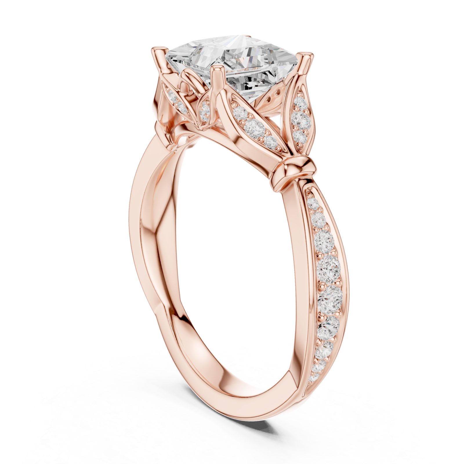  Rose Gold Victorian Grace Deco Statement Ring Left View