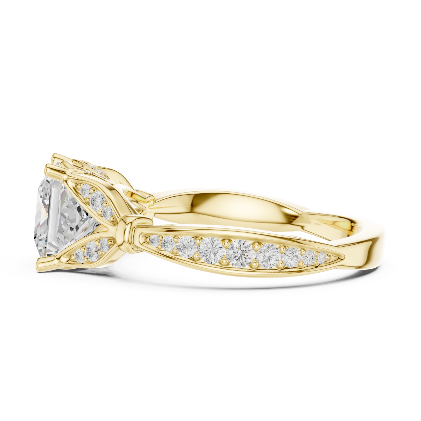  Gold Victorian Grace Deco Statement Ring Side View