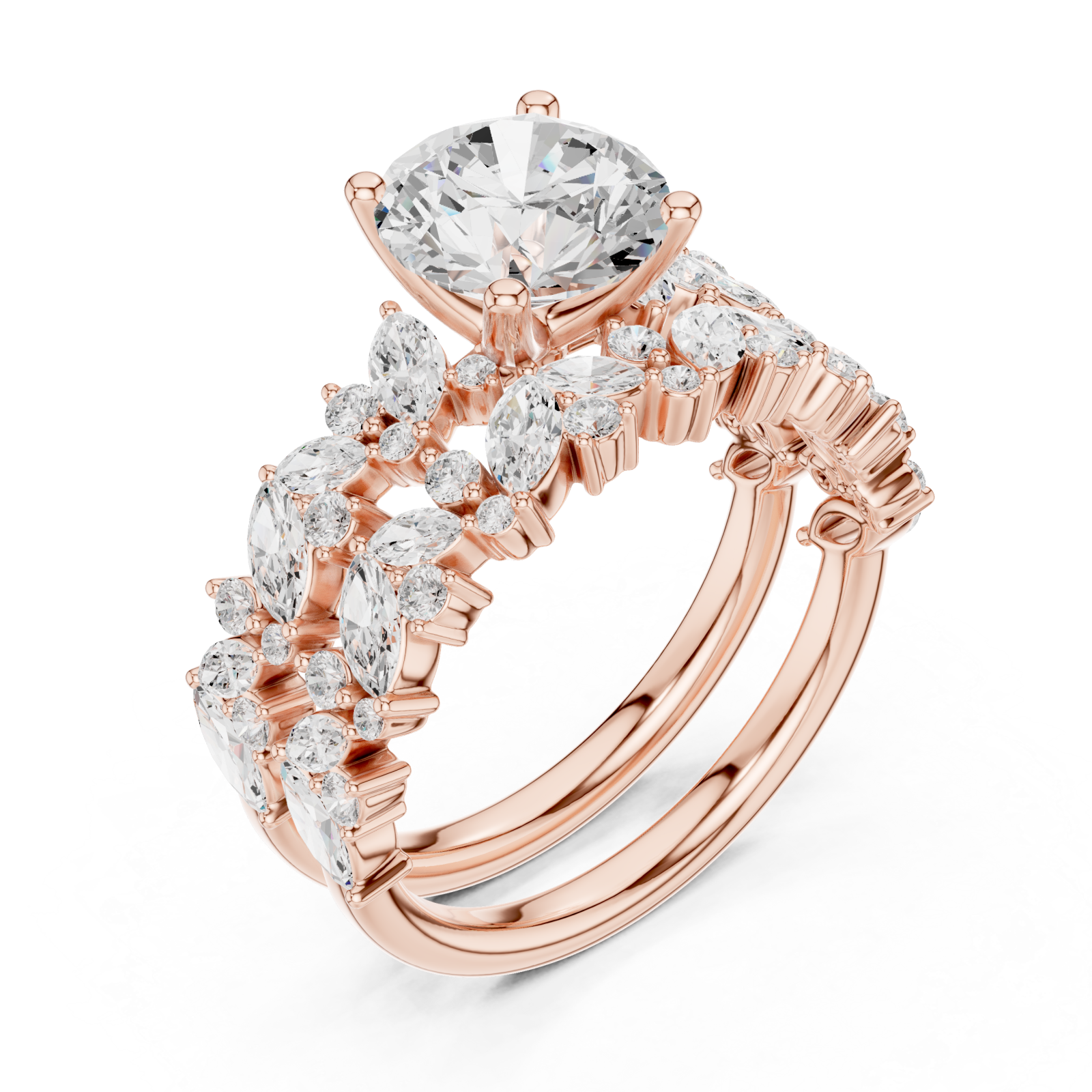  Rose Gold Celestial Harmony Aura Statement Ring Right View