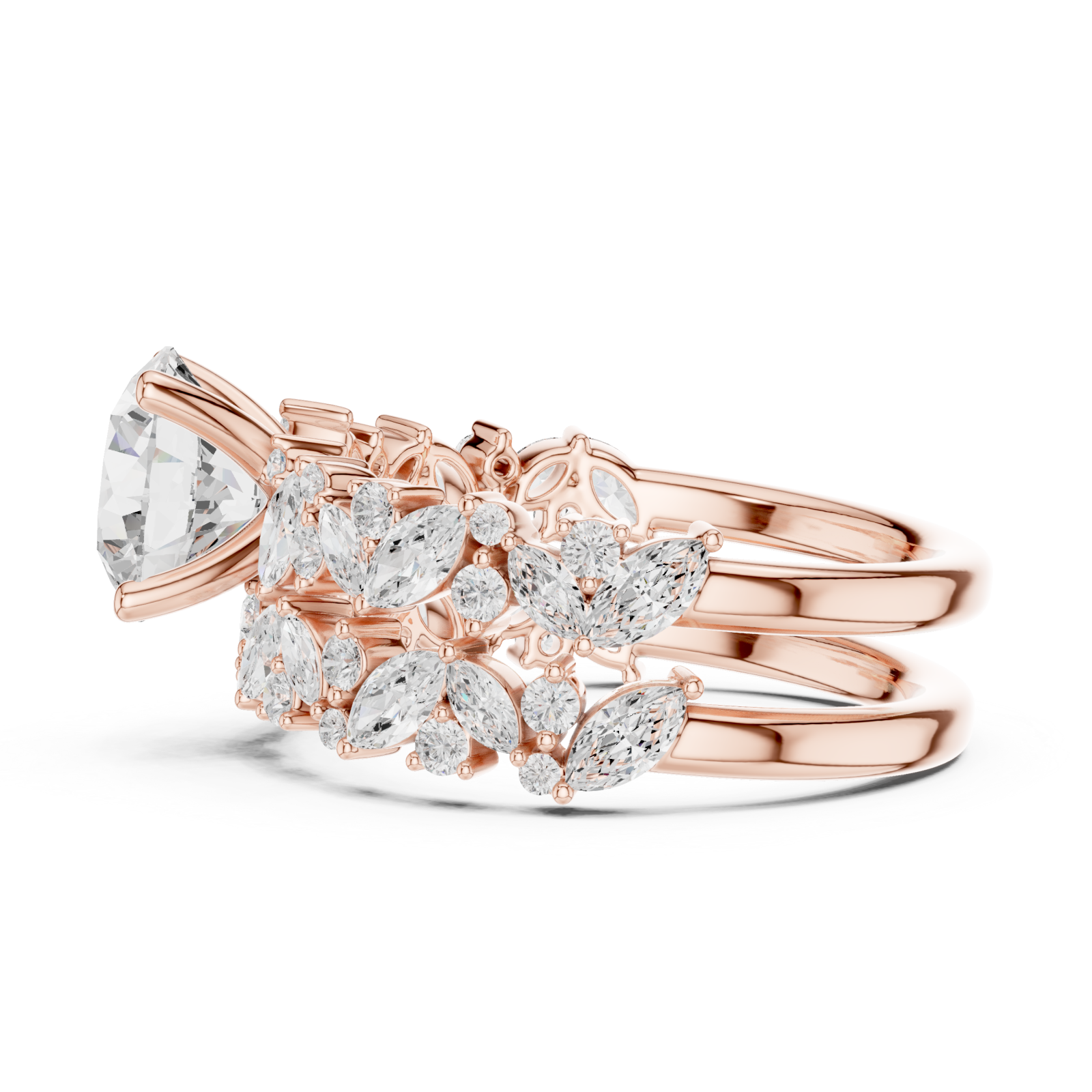  Rose Gold Celestial Harmony Aura Statement Ring Side View