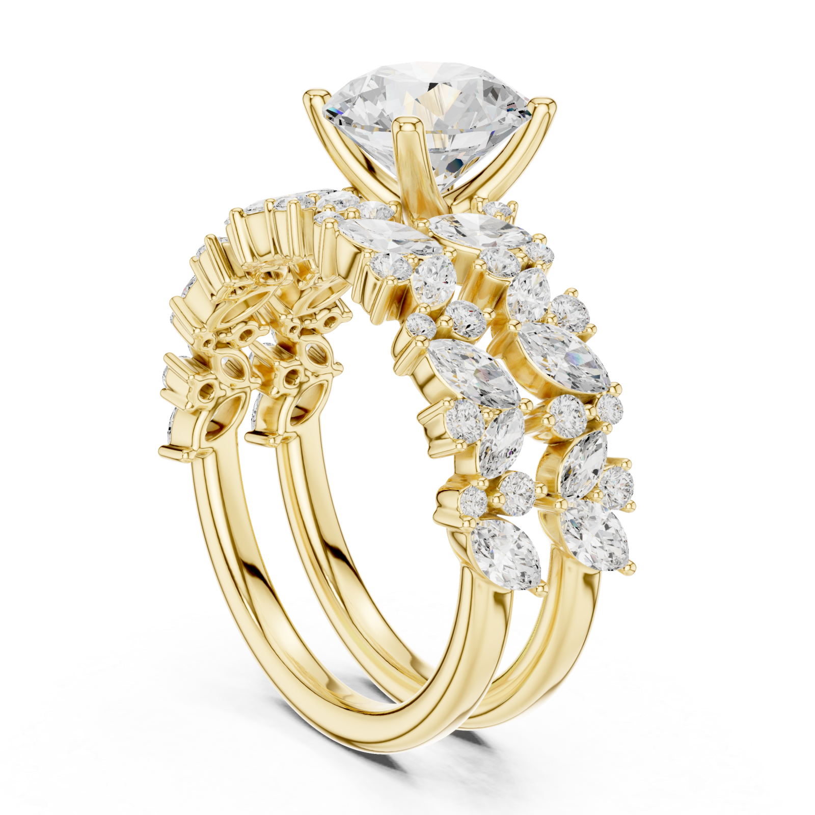  Gold Celestial Harmony Aura Statement Ring Left View