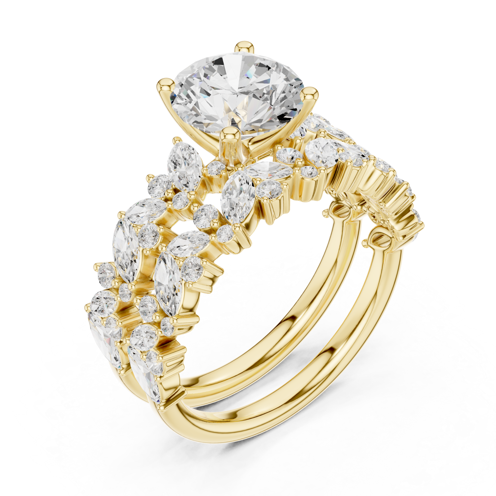 Gold Celestial Harmony Aura Statement Ring Right View