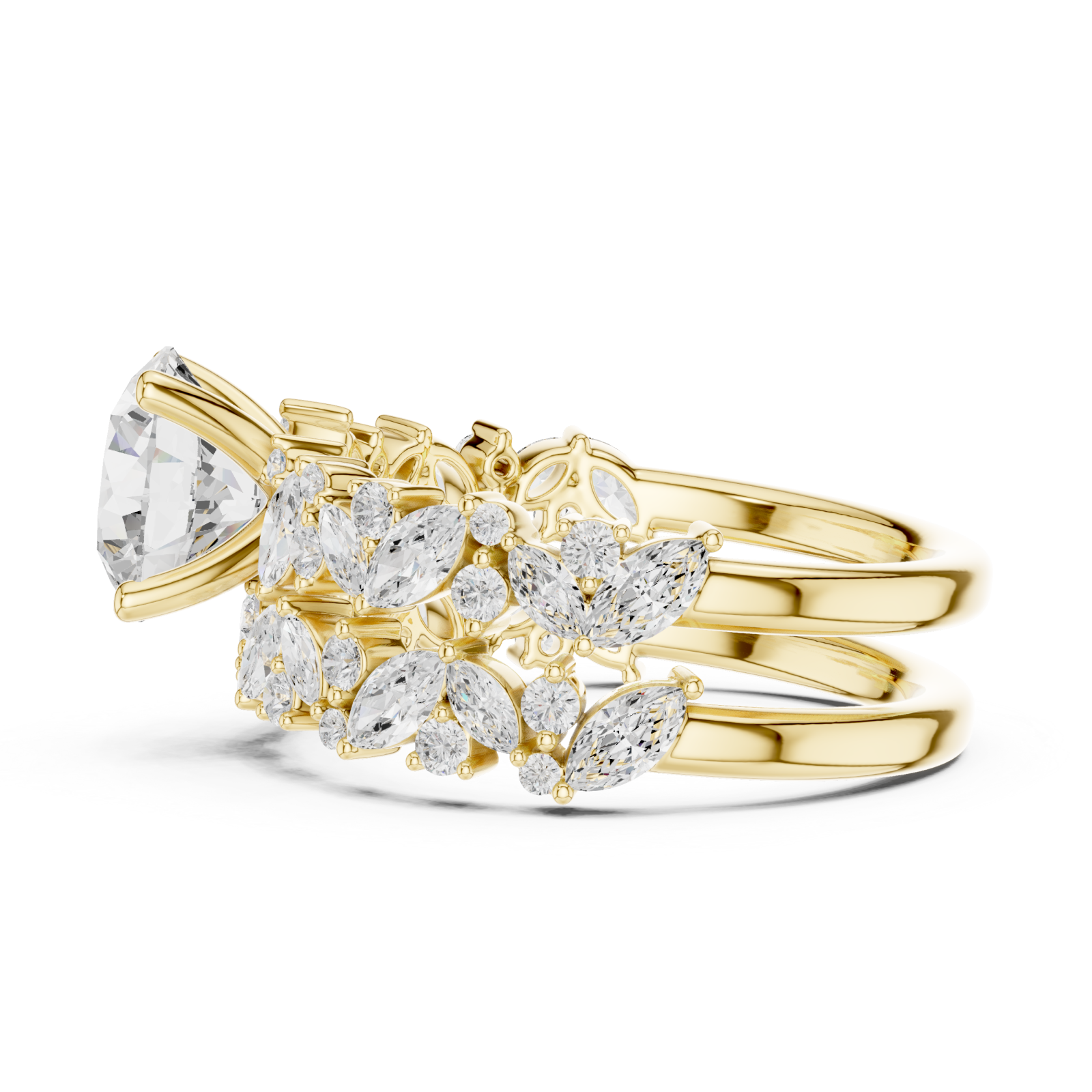  Gold Celestial Harmony Aura Statement Ring Side View