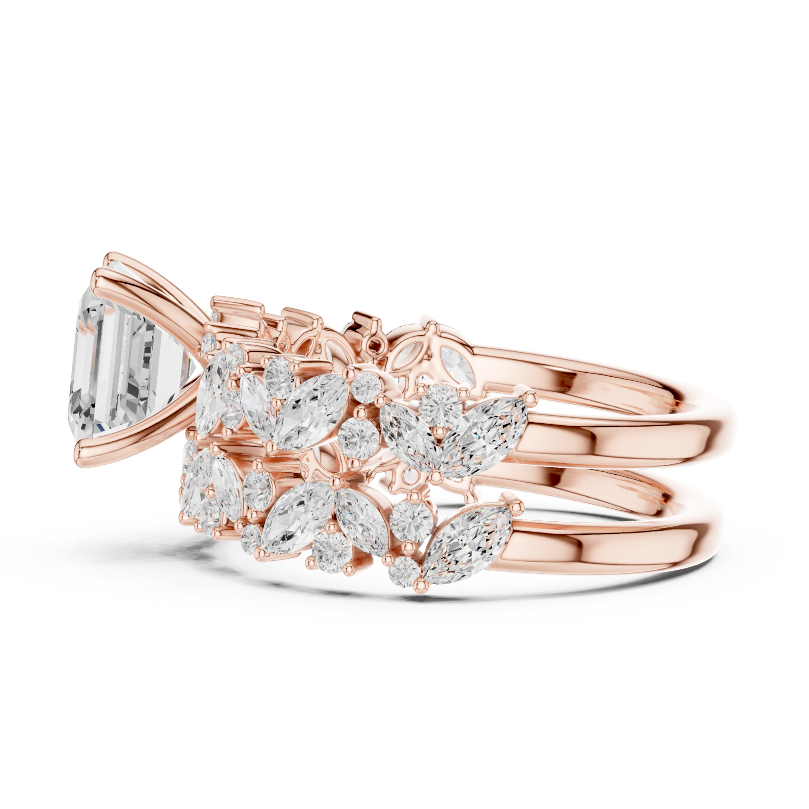  Rose Gold Celestial Garden Harmony Band Side View