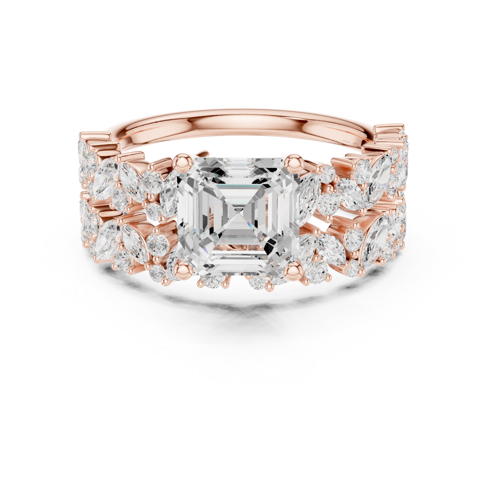  Rose Gold Celestial Garden Harmony Band Front View