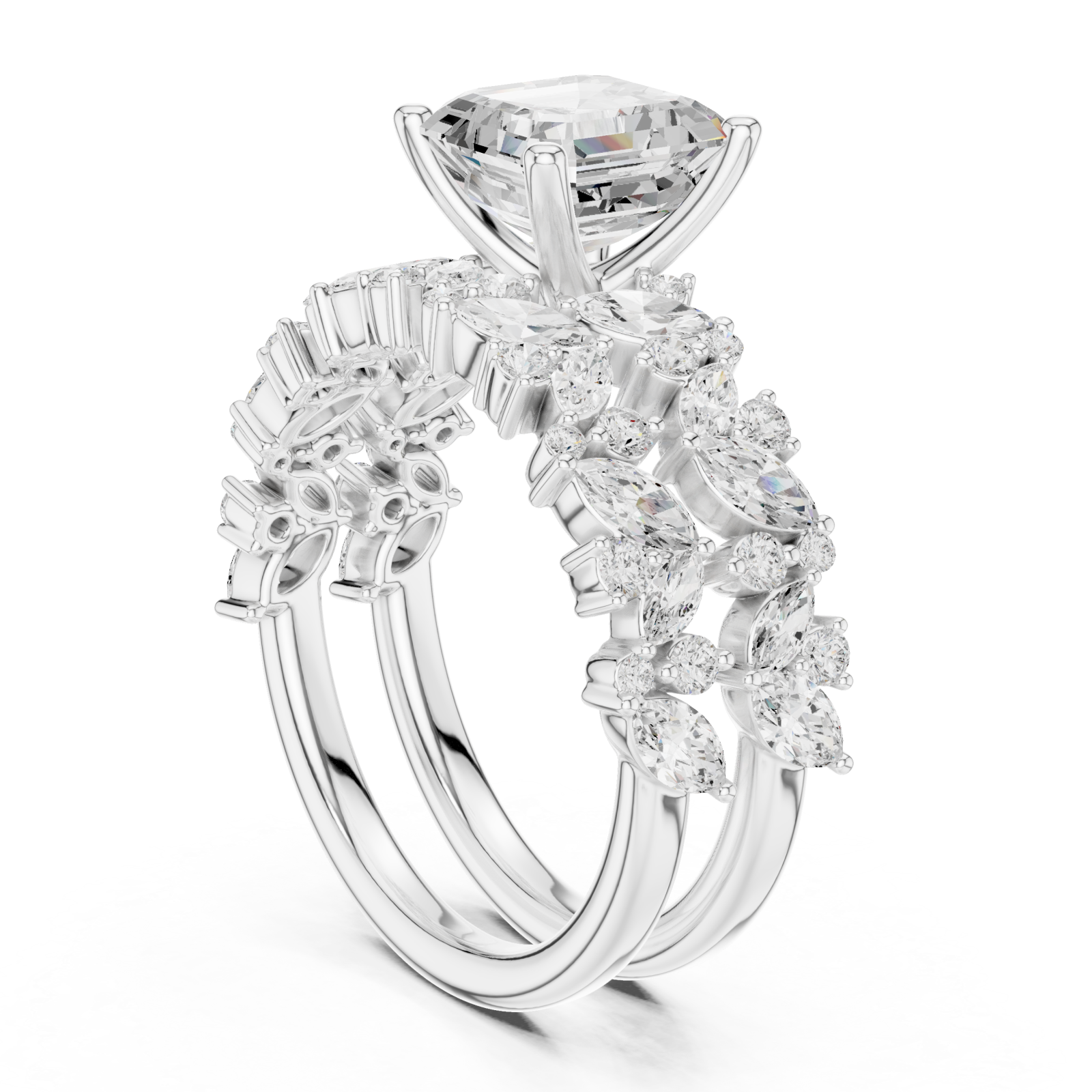  White Gold Celestial Garden Harmony Band Left View