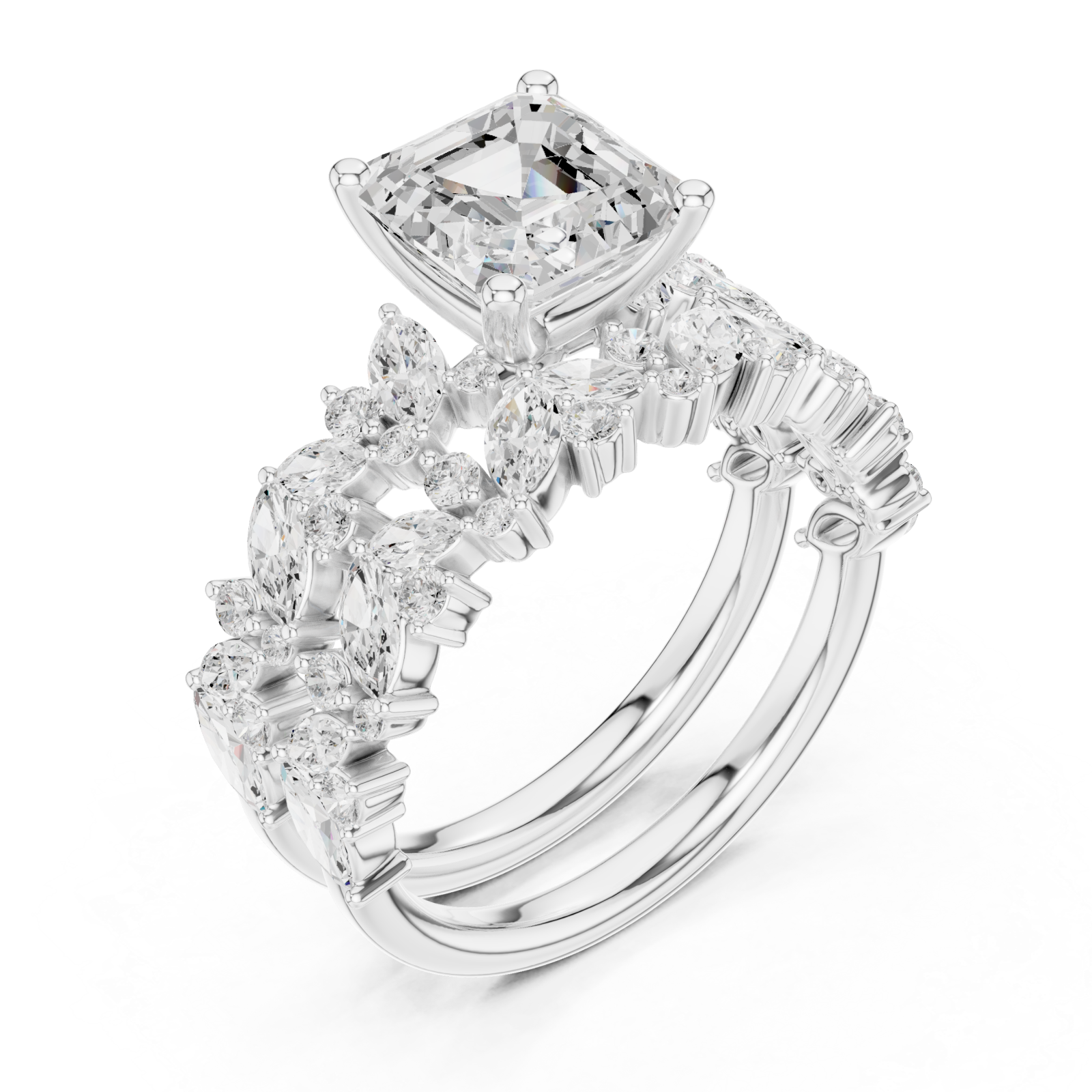  White Gold Celestial Garden Harmony Band Right View
