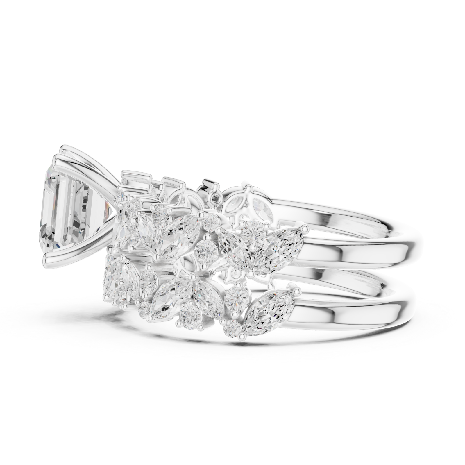  White Gold Celestial Garden Harmony Band Side View