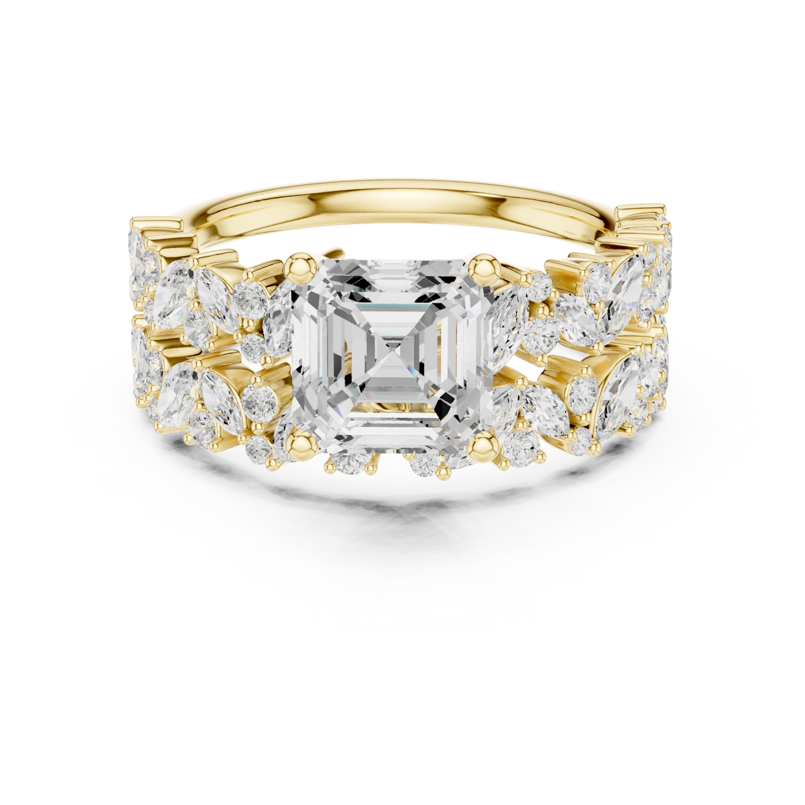  Gold Celestial Garden Harmony Band Front View