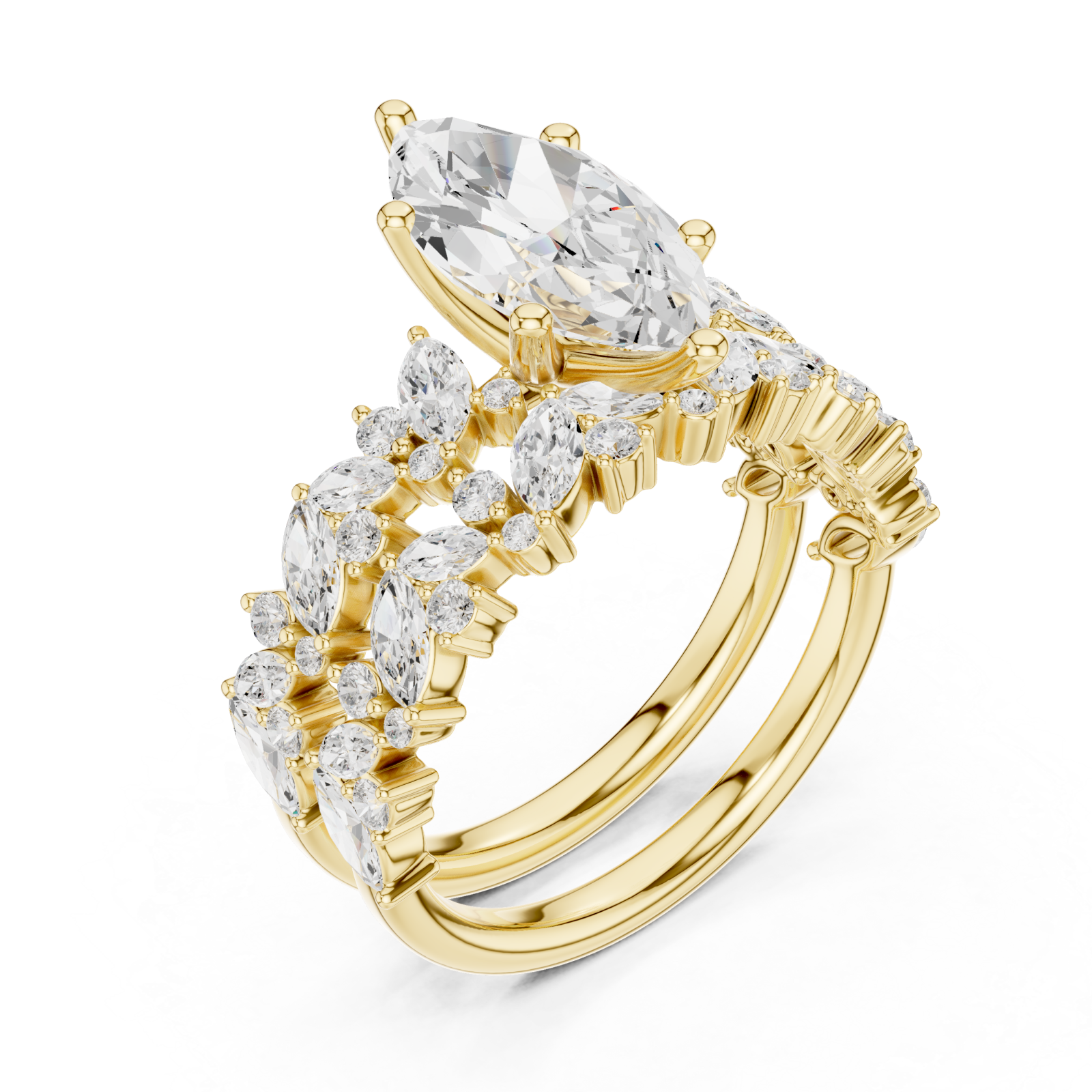 Gold Opaline Petal Cascade Band Right View