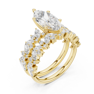 Gold Opaline Petal Cascade Band Right View