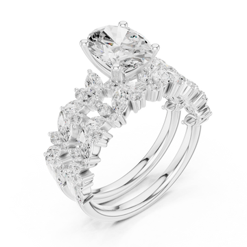  White Gold Petal Grace Crown Ring Right View