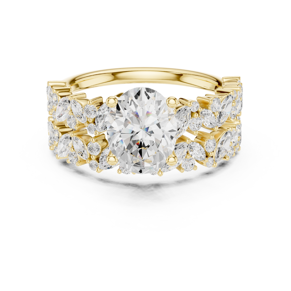 Gold Petal Grace Crown Ring Right View