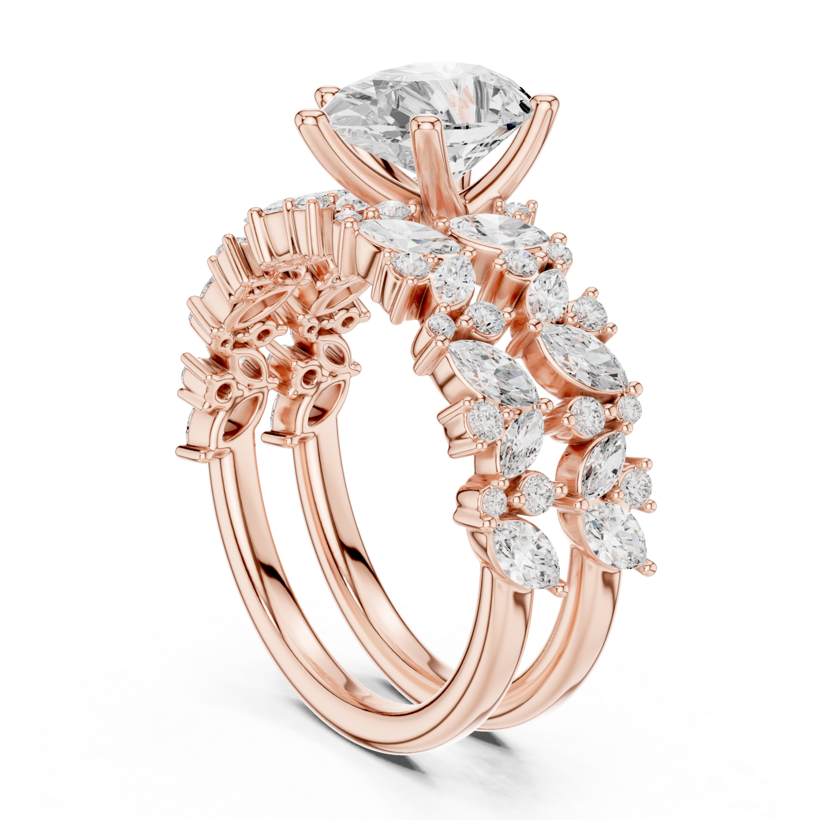  Rose Gold Luminous Charm Band Ring Left View