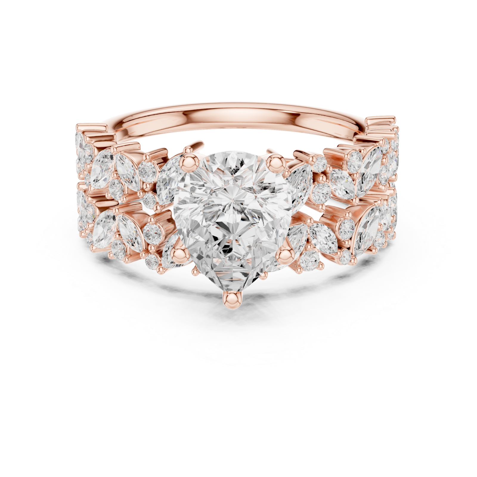  Rose Gold Luminous Charm Band Ring Front View