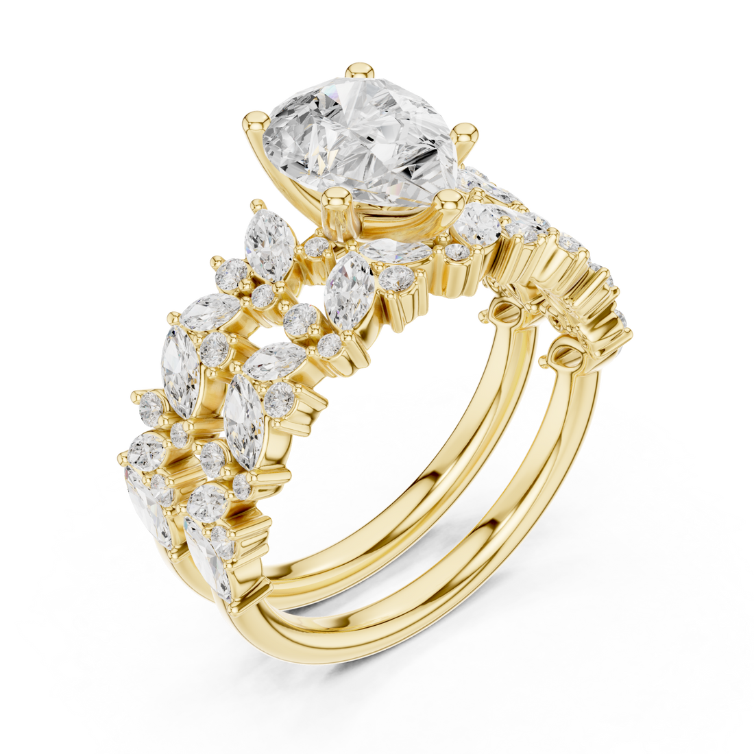 Gold Luminous Charm Band Ring Right View