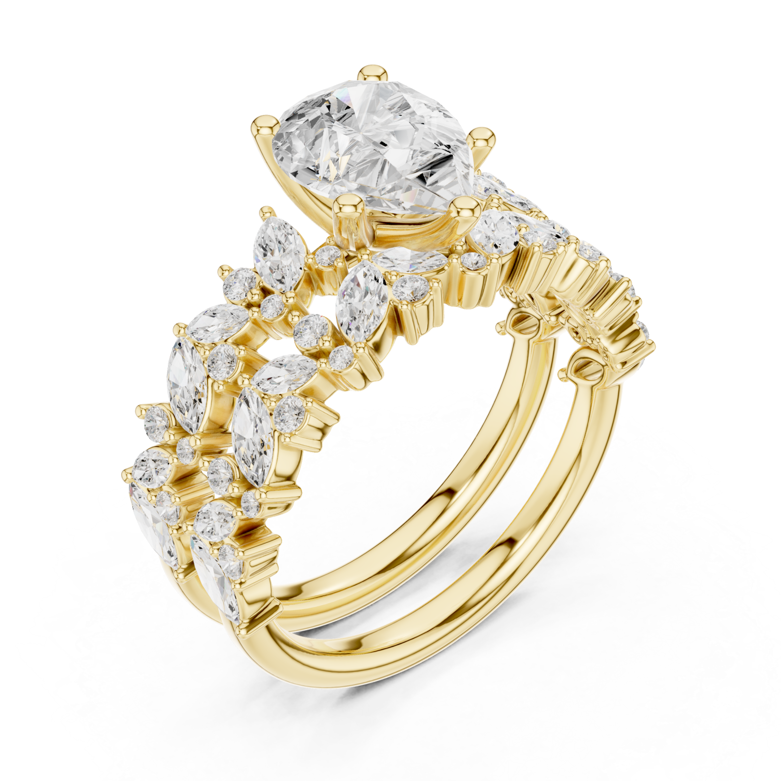 Gold Luminous Charm Band Ring Right View