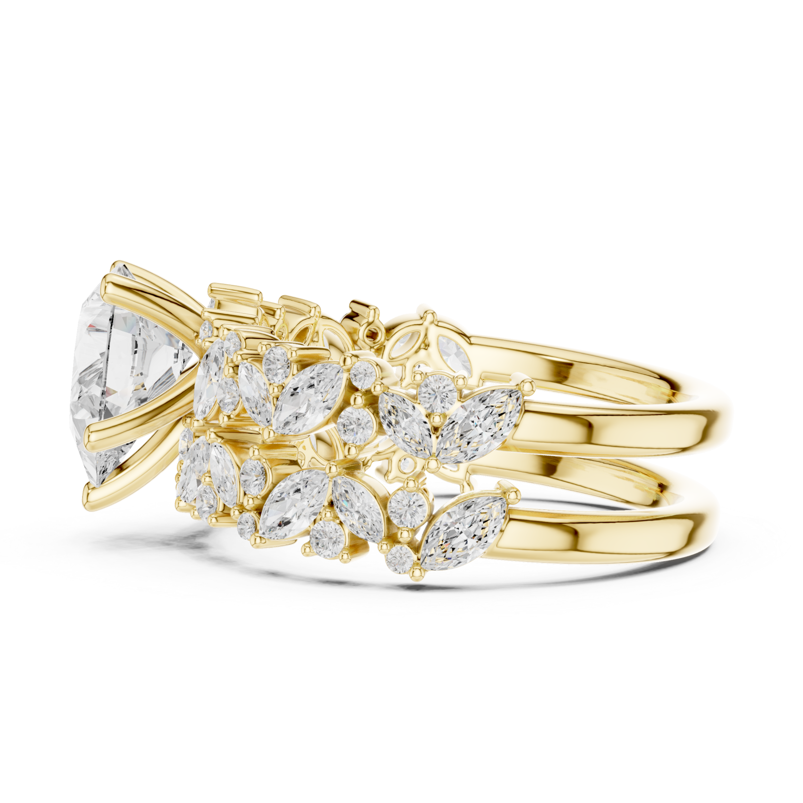  Gold Luminous Charm Band Ring Side View